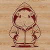 Cute Hoody Wearing Guinea Pet A vector graphic design featuring a guinea pig in a casual outfit.