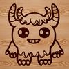 Colorful monster character designed as clip art for Halloween decorations and craft projects.