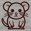 A simple line drawing of a cute animal featuring a mouse design, ideal for vector art projects.