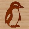 Penguin Silhouette in Natural Environment A simple line drawing of a penguin in a natural habitat.