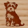 Adorable Morkie Breed Portrait Close-up illustration of a sitting Morkie dog breed.