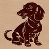 SVG Sitting Dachshund Graphic Design An illustration of a sitting dachshund dog breed.