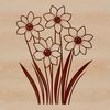 A realistic illustration of a single daffodil flower in bloom, suitable for use in graphic design and craft projects.