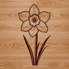Bright Yellow Blooms SVG Art A green stem with bright yellow trumpet-shaped blooms, symbolic of spring renewal.