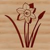 Daffodil Botanical Vector Art A realistic illustration of a daffodil flower in a green stem, suitable for vector graphics.