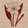 Spring Blooming Daffodil Icon A simple illustration of a single daffodil flower with yellow petals and orange center.