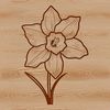 Yellow Flower Icon SVG Design A bright yellow daffodil flower with long stem, perfect for vector design and digital art.