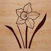 Simple Daffodil Plant Design A simple illustration of a daffodil plant with bright yellow petals and green stem, ideal for digital designs.