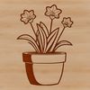 Bright Yellow Daffodil in a Small Pot A simple illustration of a yellow daffodil flower in a small pot.