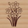 Spring Blooming Flower SVG Design A stylized illustration of a daffodil flower with trumpet-shaped blooms.
