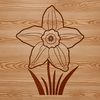 Spring Floral Design SVG A vector illustration of a single white daffodil flower with yellow trumpet-shaped center.