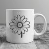 Digital Daisy Flower Icon A stylized digital representation of a daisy flower in vector format.
