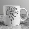Minimalist Daisy Vector Art Vector art representation of a daisy in a clean and minimalist design style.
