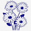 Simple Stylized Daisy Flower Design A stylized illustration of a daisy flower in a simple vector design.