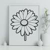 Single Daisy Vector Graphic A high-resolution digital illustration of a single daisy flower in a simple style.
