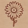 SVG Daisy Blossom Design An outline design of a daisy blossom created with scalable graphics technology.