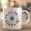 White Daisy SVG Cut File Template A white daisy flower with yellow center in vector format.