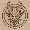 Evil Design Icon A vector illustration of the devil character in a bold design.