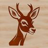 Detailed SVG Animal Design A close-up illustration of a deer's head with a detailed vector design.