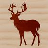 Stylized White-Tailed Deer Silhouette A stylized silhouette of a white-tailed deer against a transparent background, suitable for digital editing and printing.