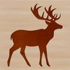 Free Silhouetted Deer Clip Art A simple vector illustration of a deer in silhouette against a white background.