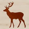 A simple vector illustration of a deer in silhouette, suitable for graphic design and craft projects.