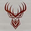 A detailed vector illustration of a deer's head, suitable for digital cutters or laser engravers.