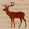 A simple outline illustration of a deer in the style of vector art.