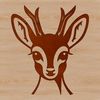 Illustration of a wild animal deer's head, suitable for vector art and design.