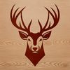 An SVG vector design of a wild animal deer face with stylized lines and shapes.