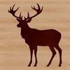 A simple silhouette of a deer in a minimalist style, suitable for vector art designs.