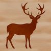 A stylized silhouette of a wild deer in vector format.