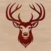 An SVG vector graphic of a wild animal, featuring the distinctive features of a deer's visage.