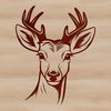 Beautiful Mammal Silhouette A detailed illustration of a deer's head, suitable for various design and crafting applications.