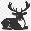 A vector illustration of a reindeer in a Christmas scene, suitable for commercial or personal use.