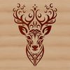Ornate illustration of a wild animal's head, featuring a deer's profile in vector design.