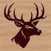 A wild animal vector graphic featuring the profile of a deer.