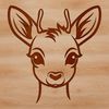 Whimsical White-Tailed Doe Illustration A simple line drawing of a white-tailed doe's head, suitable for various applications.