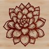 An illustration of a cacti-style succulent flower with intricate details suitable for graphic design and cutting machines.