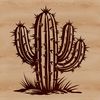 Vector Prickly Plant Design A detailed illustration of a desert plant with sharp spines, perfect for vector art designs and cutting machine projects.