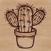 SVG Cactus Outline Graphic A stylized illustration of a cactus plant in a simple outline format.