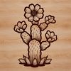 Fleshy Cactus Plant Design A stylized illustration of a cactus plant with thick, fleshy stems and sharp spines.