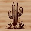 Unique Desert Icon An ornamental representation of a common succulent found in dry environments.