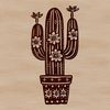 Illustrated Cactus Plant A detailed illustration of a succulent cactus plant with sharp spines and waxy stems.