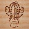 A stylized illustration of a cactus plant in a minimalist design style.
