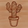 Prickly Plant Icon A digital rendering of a desert plant with sharp spines and waxy stems.