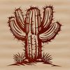 A vector graphic representation of a prickly succulent often found in arid environments.