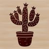An intricately detailed graphic representation of a cactus in a modern design style suitable for commercial or personal use.