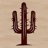 A stylized illustration of a cactus plant with spines and waxy stems, suitable for graphic design and printing.