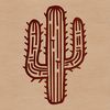 Desert Beauty Stylized Cactus Graphic A vector graphic representation of a cactus in a stylized design.